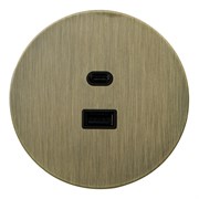 USB розетка (тип A+C), бронза, Salvador, EU030112