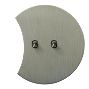 Выключатель 2х-тумблерный, проходной, никель, Salvador, EU010201A02