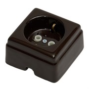 Розетка керамическая с з/м серии "КРОМ" (шоколад), Interior Electric, РСЗКК/06