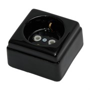 Розетка керамическая с з/м серии "КРОМ" (чёрный), Interior Electric, РСЗКК/08