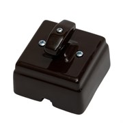 Выключатель поворотный керамический серии "КРОМ" (шоколад), Interior Electric, ВПКК/06