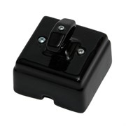 Выключатель поворотный керамический серии "КРОМ" (чёрный), Interior Electric, ВПКК/08