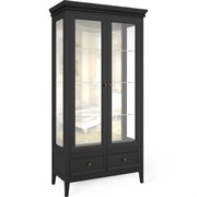Сервант стеклянный с зеркалом Тесоро черный T603BL, Алетан