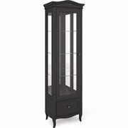 Витрина левая с зеркалом М601L/BL черная, Алетан