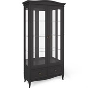 Витрина двухдверная c зеркалом М603BL черная, Алетан