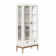 Сервант стекл.c зеркалом (бока стеклянные) BR603W White, Алетан