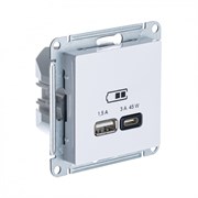 Белый USB Розетка A + тип-C 45W высокоскор.заряд. QC, PD, мех. Systeme Electric AtlasDesign ATN000129