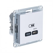 Белый USB Розетка тип-C 65W высокоскор.заряд. QC, PD, мех. Systeme Electric AtlasDesign ATN000127