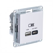 Жемчуг USB Розетка A + тип-C 45W высокоскор.заряд. QC,PD, мех. Systeme Electric AtlasDesign ATN000429