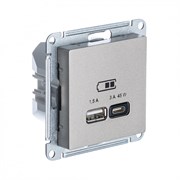 Шампань USB Розетка A + тип-C 45W высокоскор.заряд. QC,PD, мех. Systeme Electric AtlasDesign ATN000529