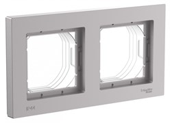 Aqua Алюминий Рамка 2-ая, универсальная Systeme Electric AtlasDesign ATN440302