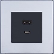 Розетка USB/C внутр. монтажа Navarra (хром)