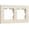 Рамка из поликарбоната на 2 поста Slab айвори софт W0022962 - фото 110772