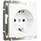 Розетка с заземлением и шторками (белый матовый), Werkel, W1171161 - фото 113536
