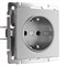 Розетка с заземлением (серебряный), Werkel, W1171006 - фото 115963